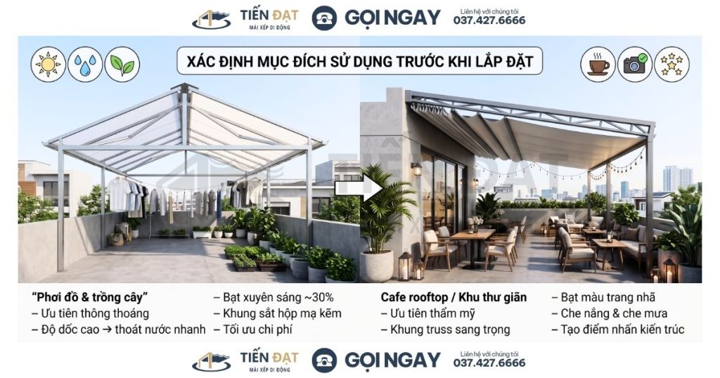 Mái xếp cho sân thượng_ 7 lưu ý (2)
