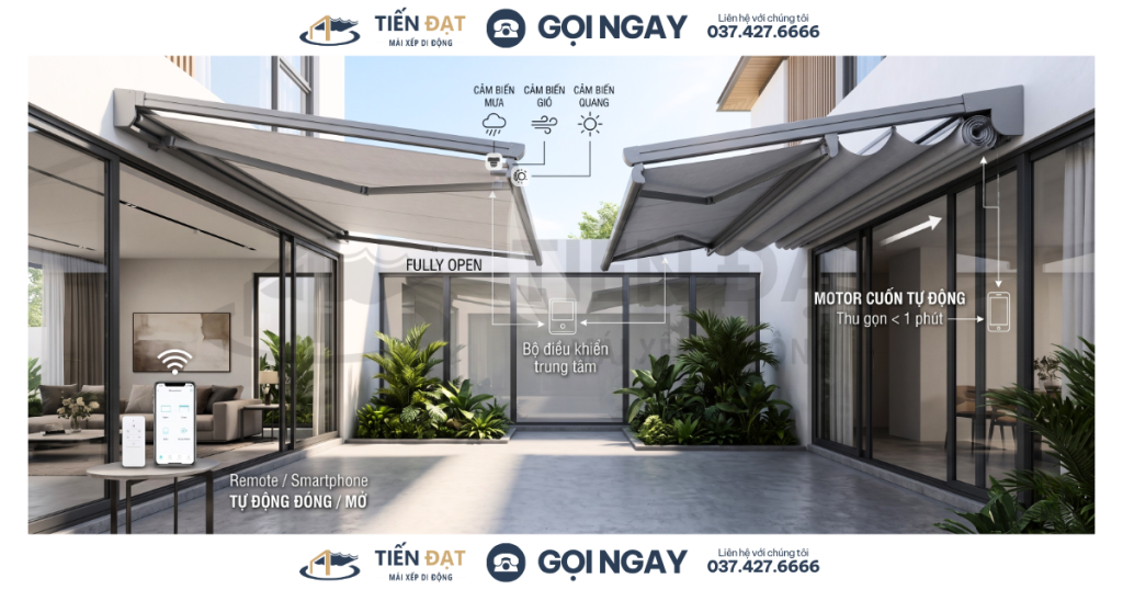 Thiết Kế Mái Xếp Sân Trong Nhà (5)